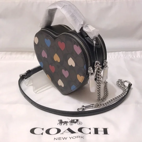 Multi Heart Crossbody Signature Canvas with Heart Print  BNWT - Picture 5 of 13